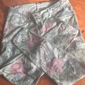 VENUS Floral Skinny Jeans - Pink and Green